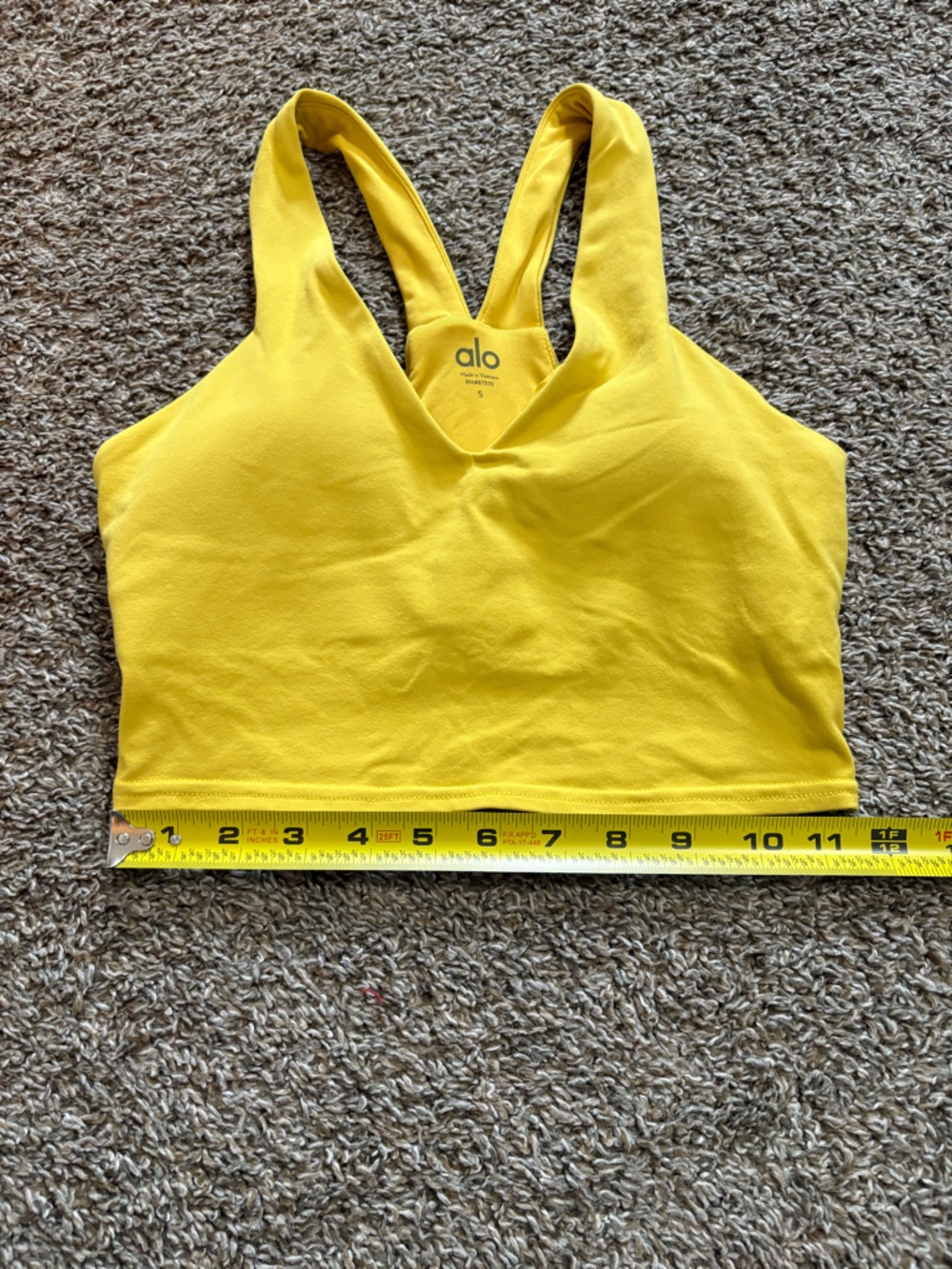 ALO Yoga Airbrush Real Tank Lemon Yellow Racerback Tank Top - Picture 9 of 10